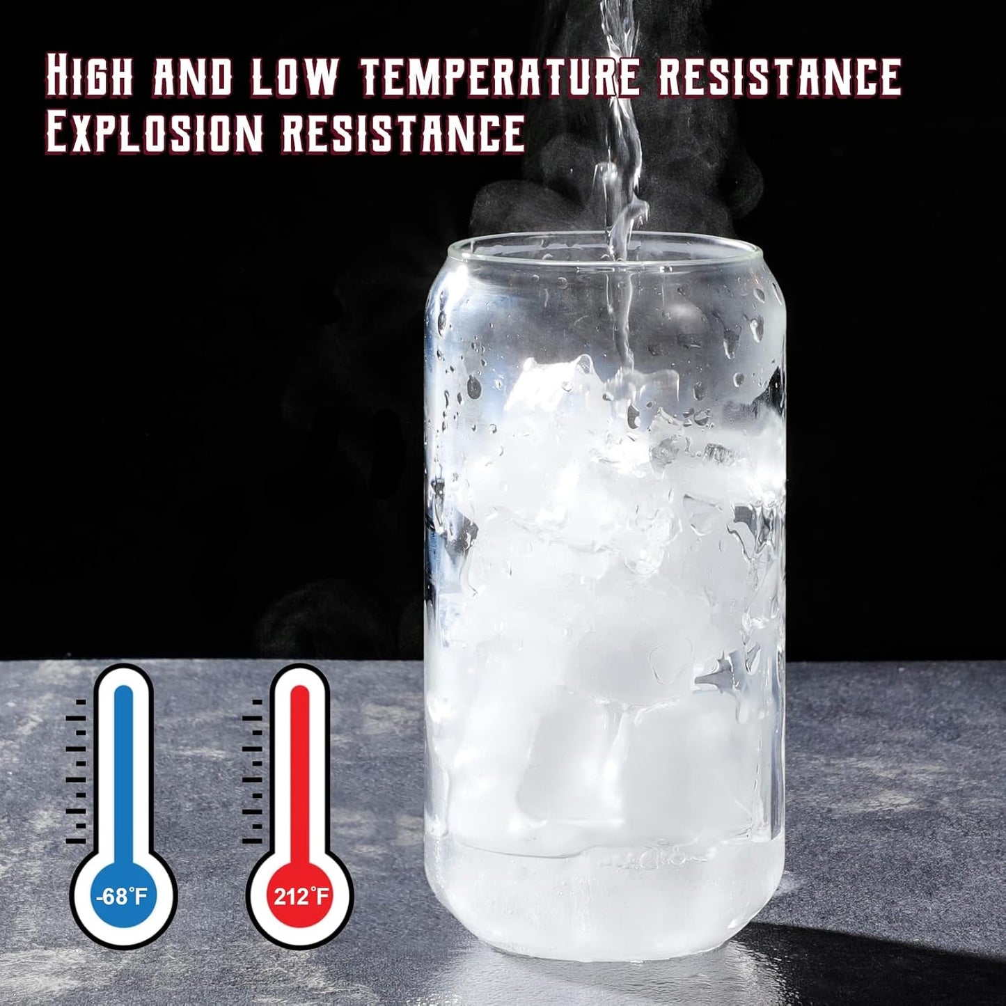 Can-Shaped Glass Cup Set (4 Pcs) – Crystal Clear & Eco-friendly