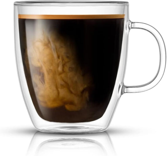 Double Wall Glass Coffee Mug – Elegant & Practical for Hot and Cold Drinks