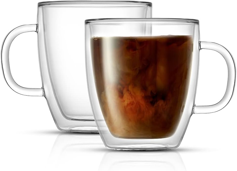 Double Wall Glass Coffee Mug – Elegant & Practical for Hot and Cold Drinks