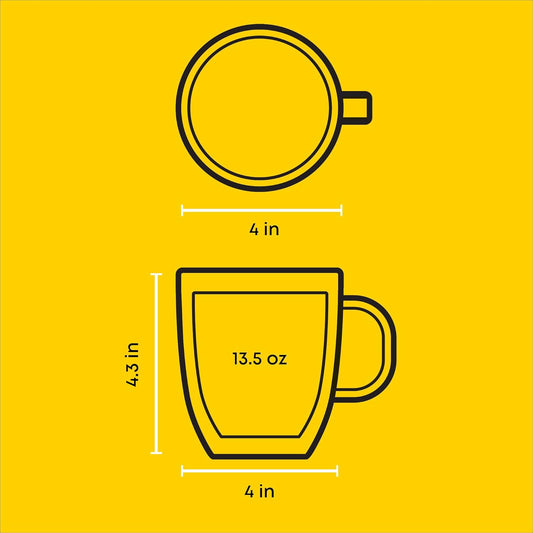 Double Wall Glass Coffee Mug – Elegant & Practical for Hot and Cold Drinks