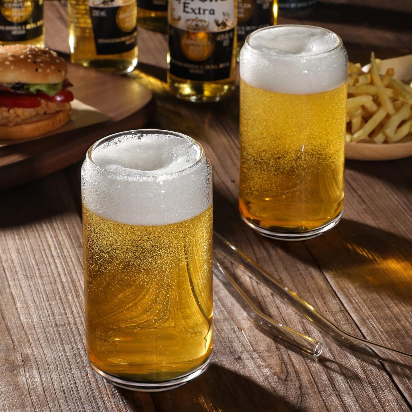 Can-Shaped Glass Cup Set (4 Pcs) – Crystal Clear & Eco-friendly